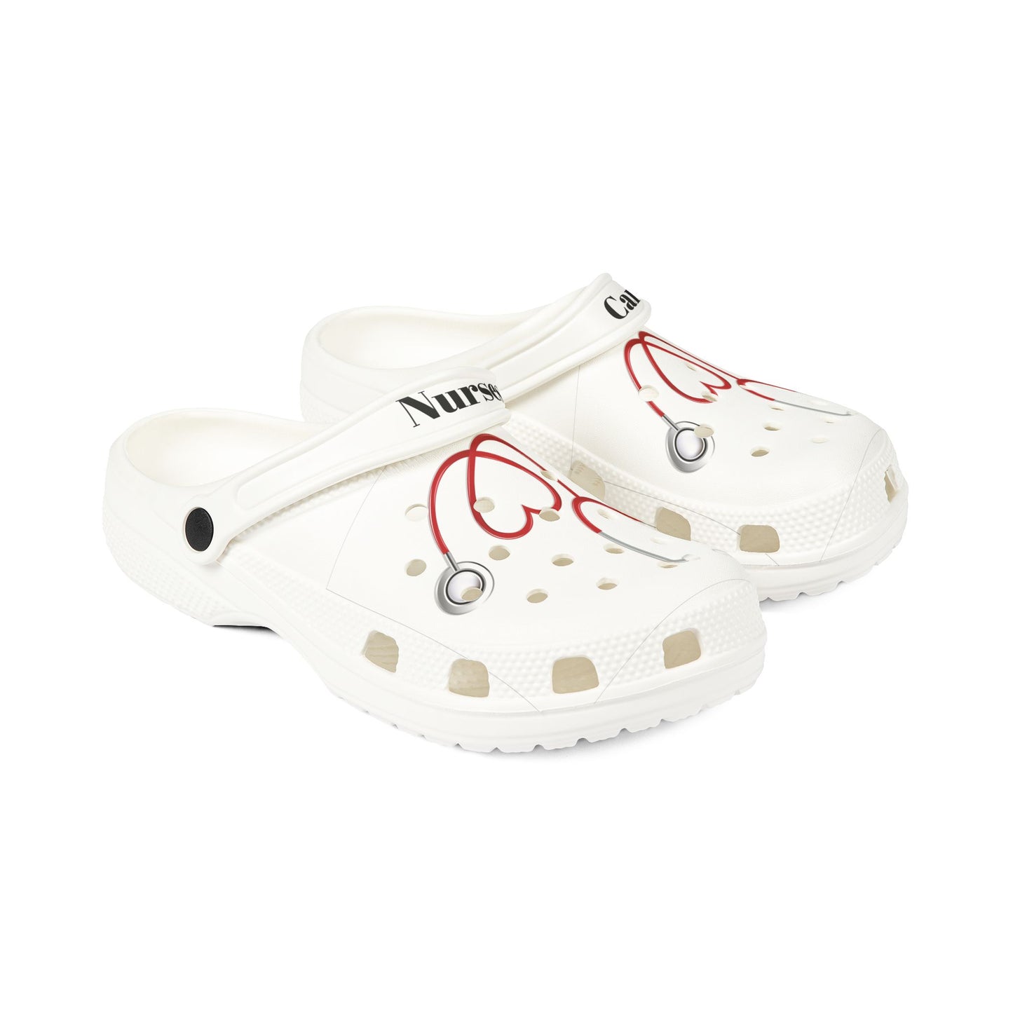 Cute Nurse Love EVA Foam Shoes, Healthcare Footwear, Comfortable Crocs, Medical Themed Slippers, Gift for Nurses, Stethoscope Design