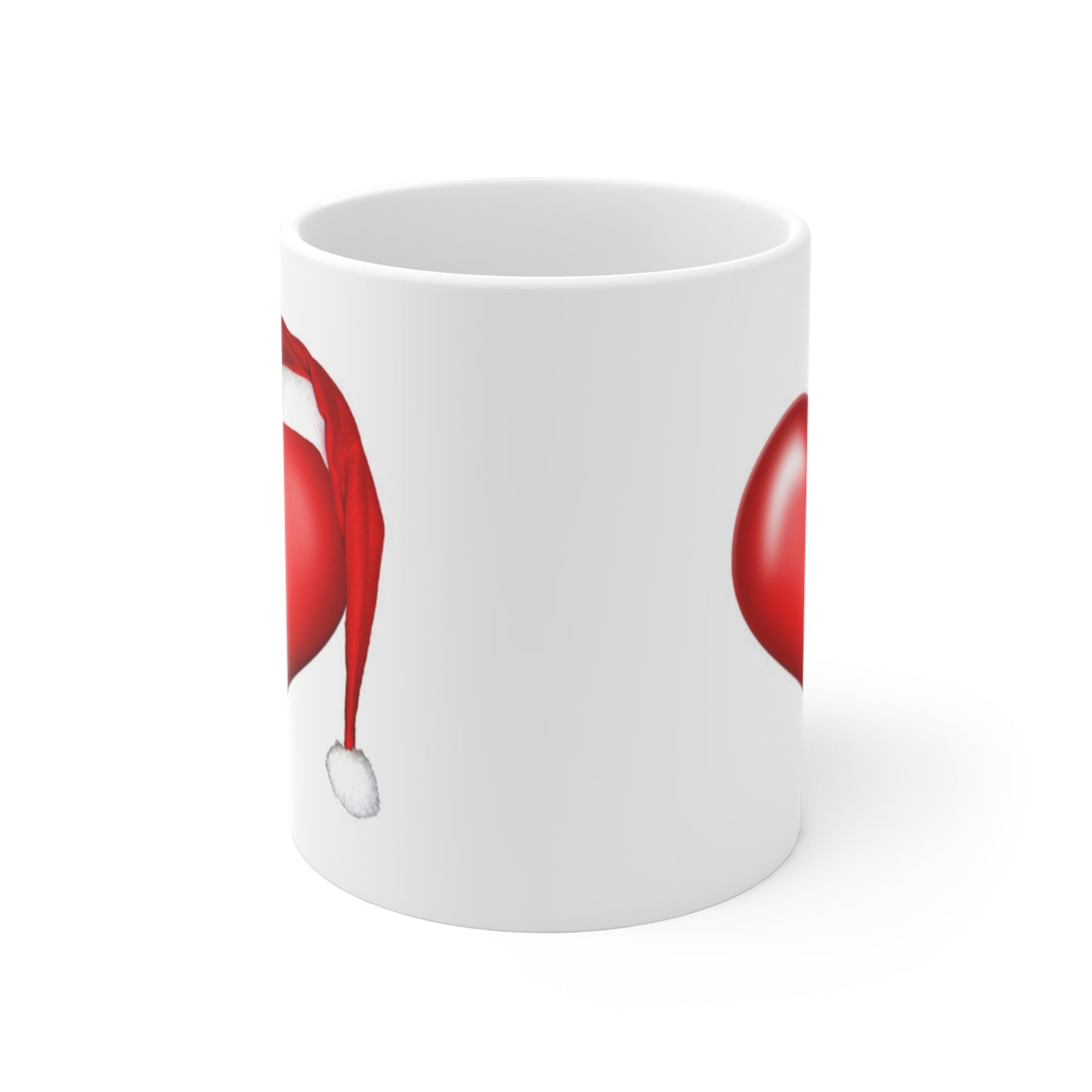 Christmas Heart Mug 11oz - Festive Holiday Gift