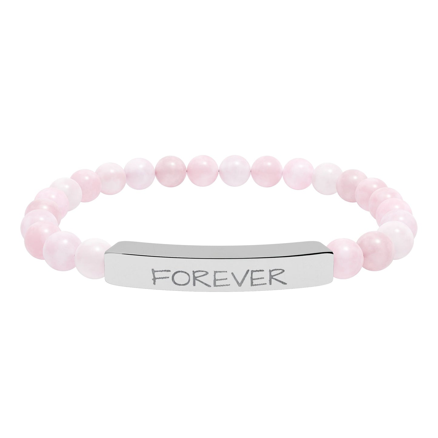 Engraved 'FOREVER' Natural Stone Stretch Bracelet
