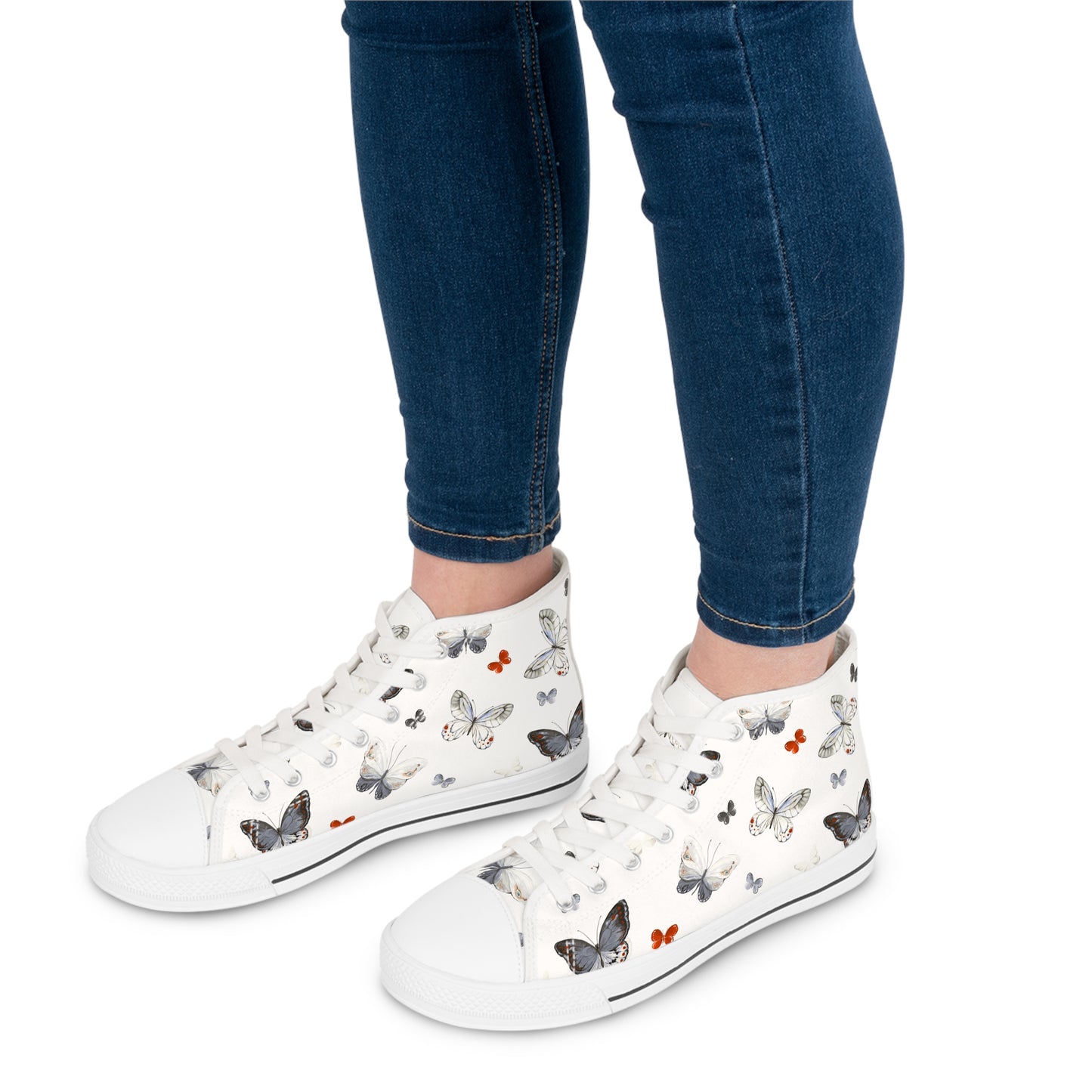 Butterfly Print Women's High Top Sneakers - Trendy and Stylish Footwear, Fashion Sneakers, Comfortable High Tops, Unique Shoe Design, [...]