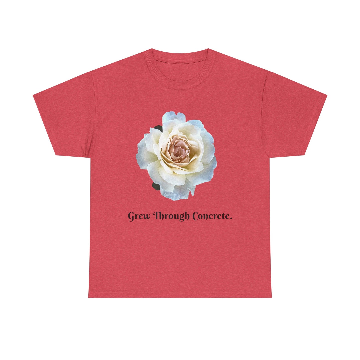 Grew Through Concrete Tee | Inspirational Unisex Heavy Cotton T-Shirt, Casual Wear, Gift for Nature Lovers, Birthday, Motivational Apparel