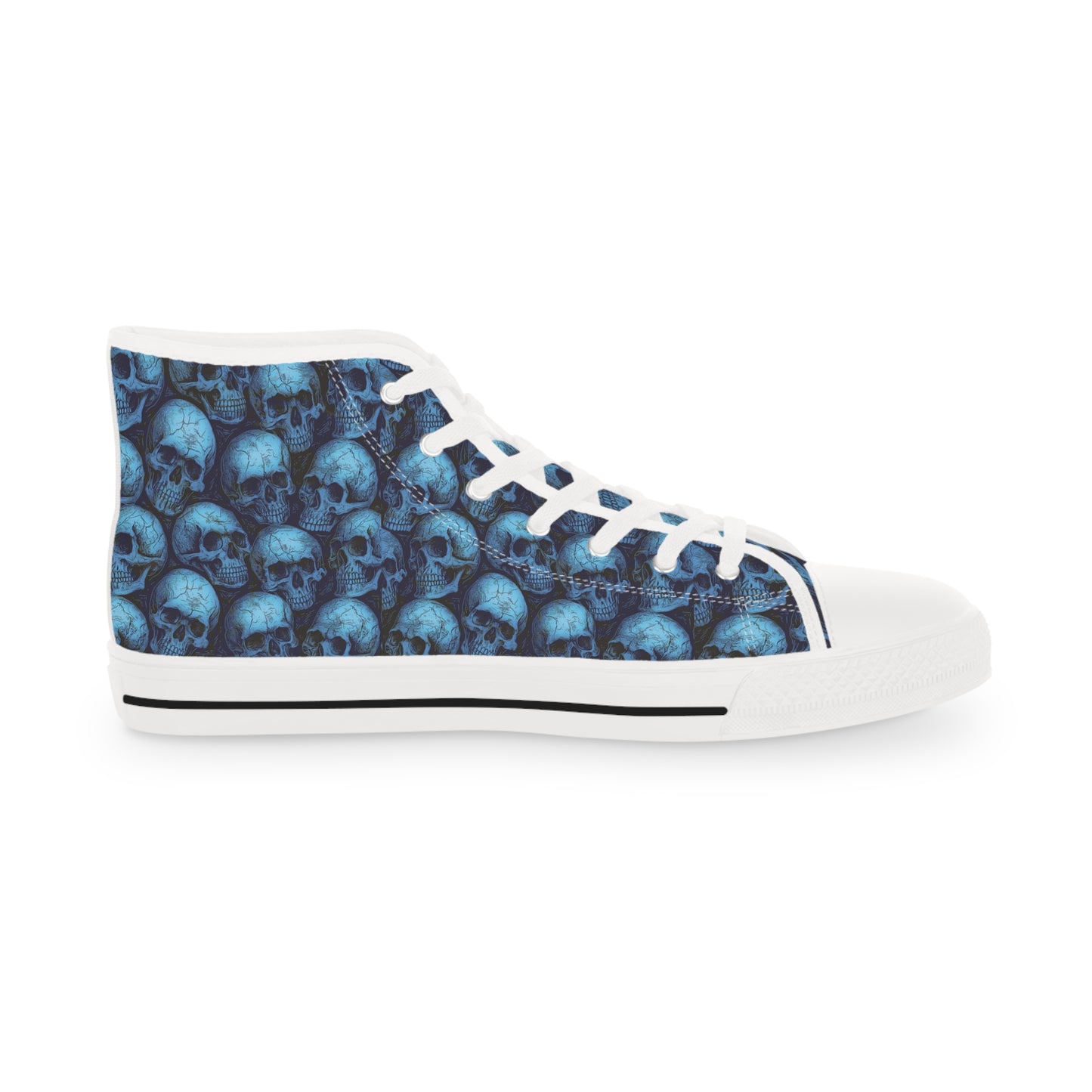 Skull Pattern High Top Sneakers for Men, Trendy Footwear, Casual Style, Unique Gift, Halloween, Party, Edgy Fashion