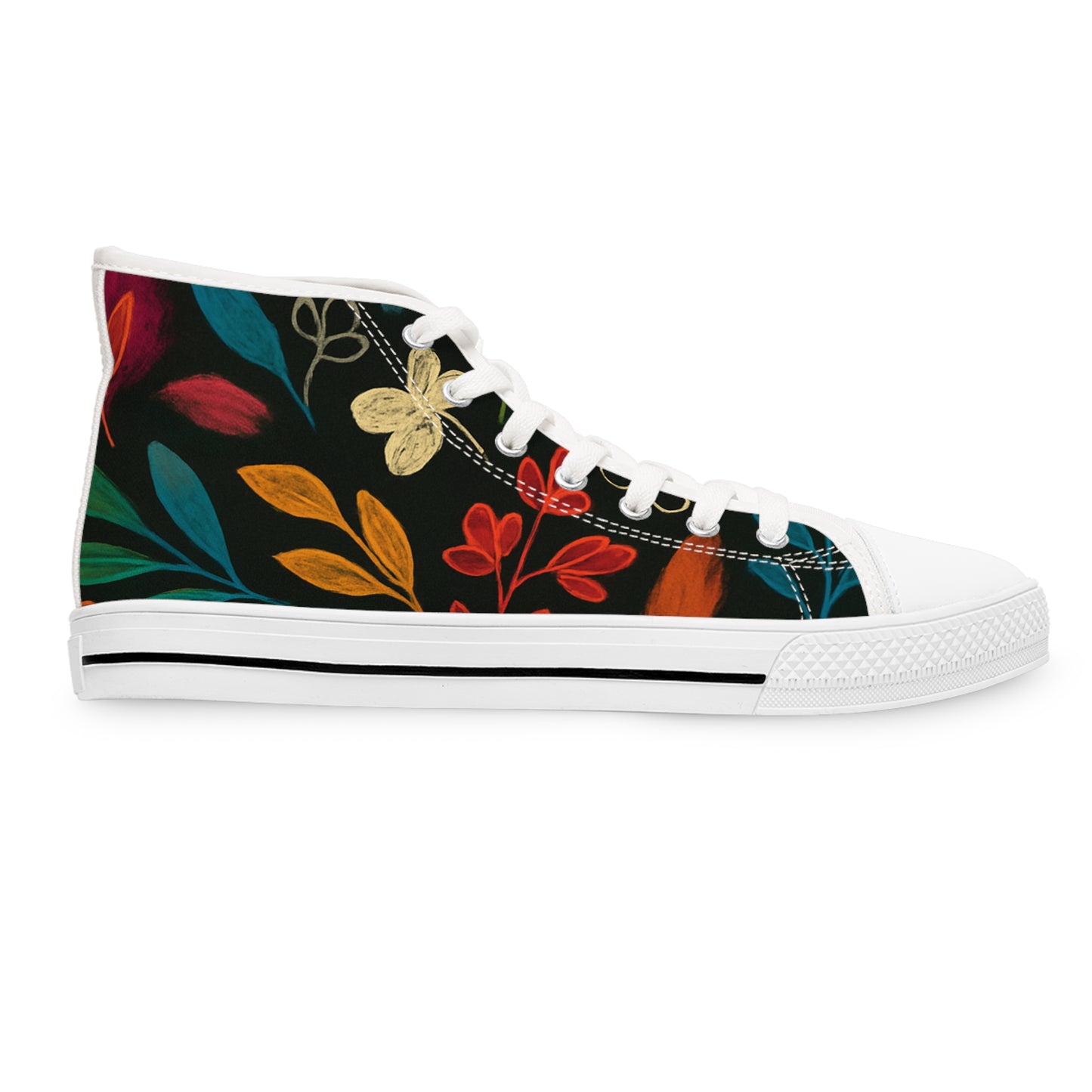 Floral High Top Sneakers - Stylish, Trendy Footwear for Women, Casual Wear, Everyday Fashion, Unique Gifts, Spring/Summer Vibes