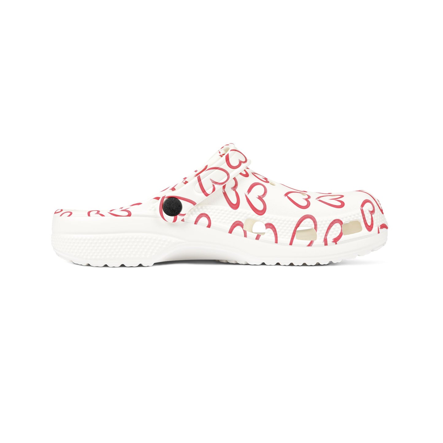Heart Pattern EVA Foam Clogs — Cute Valentine Slip-On Shoes