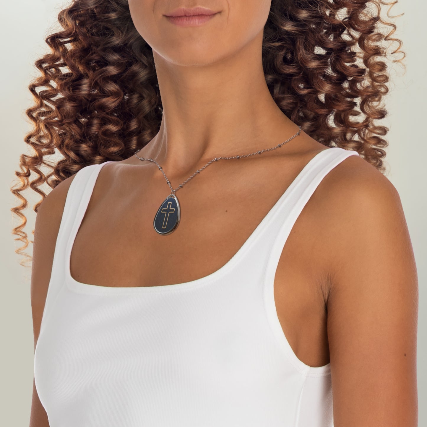 Faith-Inspired Oval Necklace, Christian Jewelry, Religious Pendant, Spiritual Gift, Everyday Wear, Gift for Her