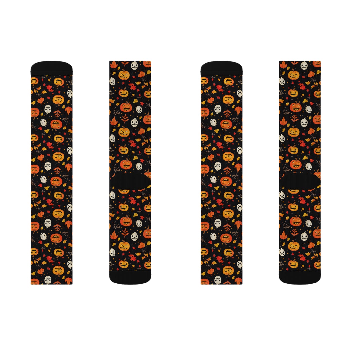 Halloween Pumpkin Pattern Socks, Fun Fall Accessories, Cozy Holiday Gift, Seasonal Wear, Cute Stocking Stuffers, Sublimation Socks