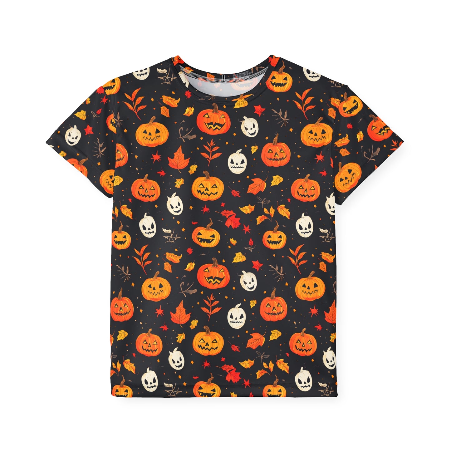 Kids Halloween Sports Jersey, Fun Fall Tee, Pumpkin Theme Athletic Shirt, Seasonal Playwear, Trick or Treat Apparel