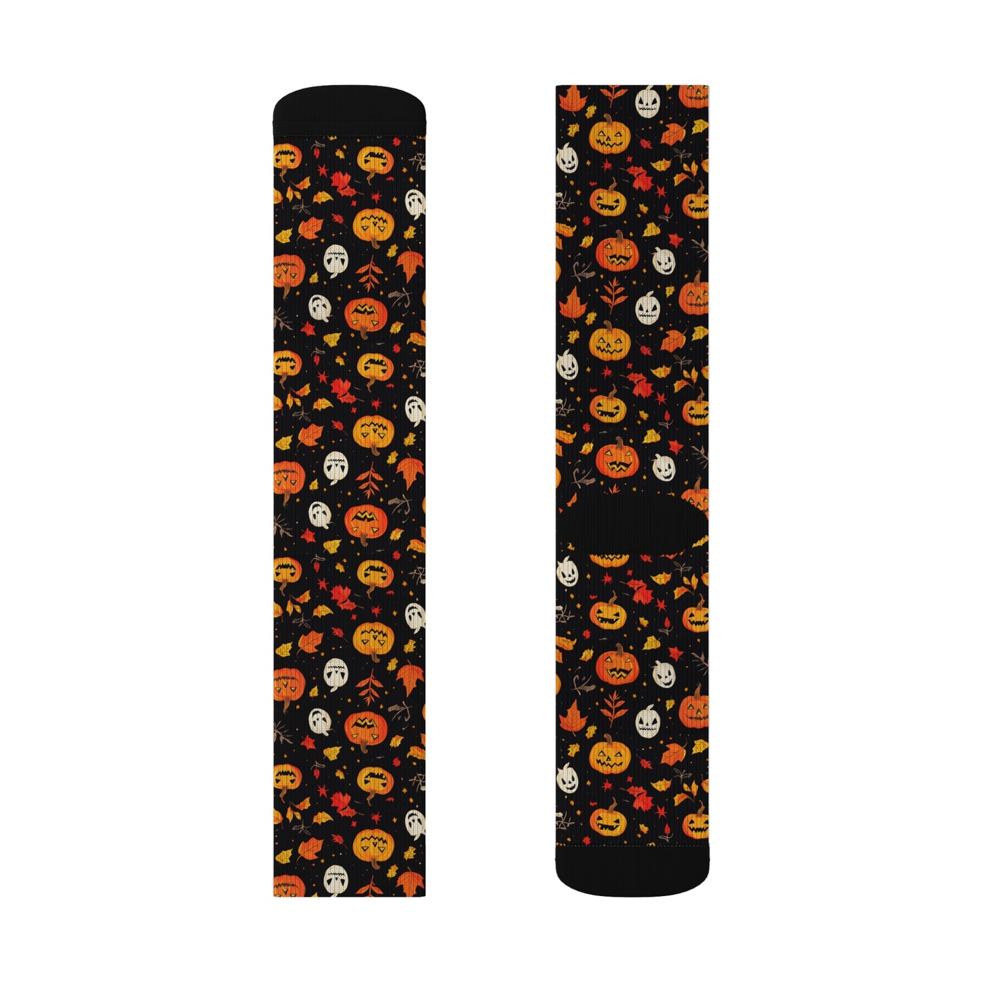 Halloween Pumpkin Pattern Socks, Fun Fall Accessories, Cozy Holiday Gift, Seasonal Wear, Cute Stocking Stuffers, Sublimation Socks