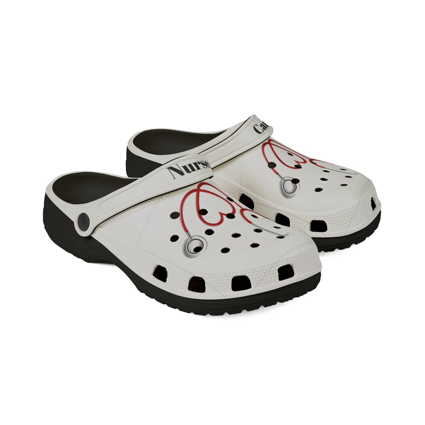 Cute Nurse Love EVA Foam Shoes, Healthcare Footwear, Comfortable Crocs, Medical Themed Slippers, Gift for Nurses, Stethoscope Design