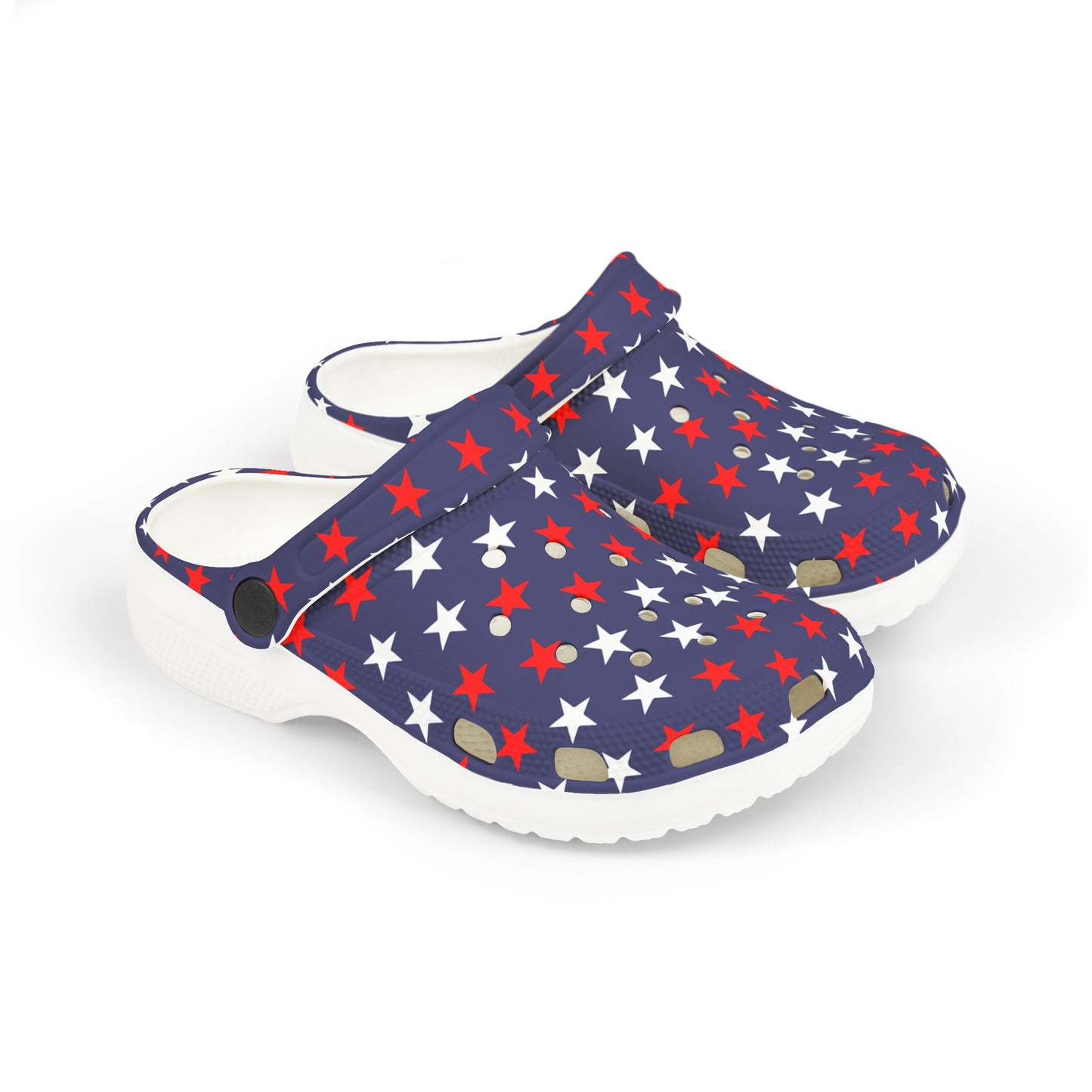 Patriotic Kid's EVA Foam Clogs, Colorful Starry Clogs for Play, Summer Sandals, Holiday Footwear, Kid's Garden Shoes