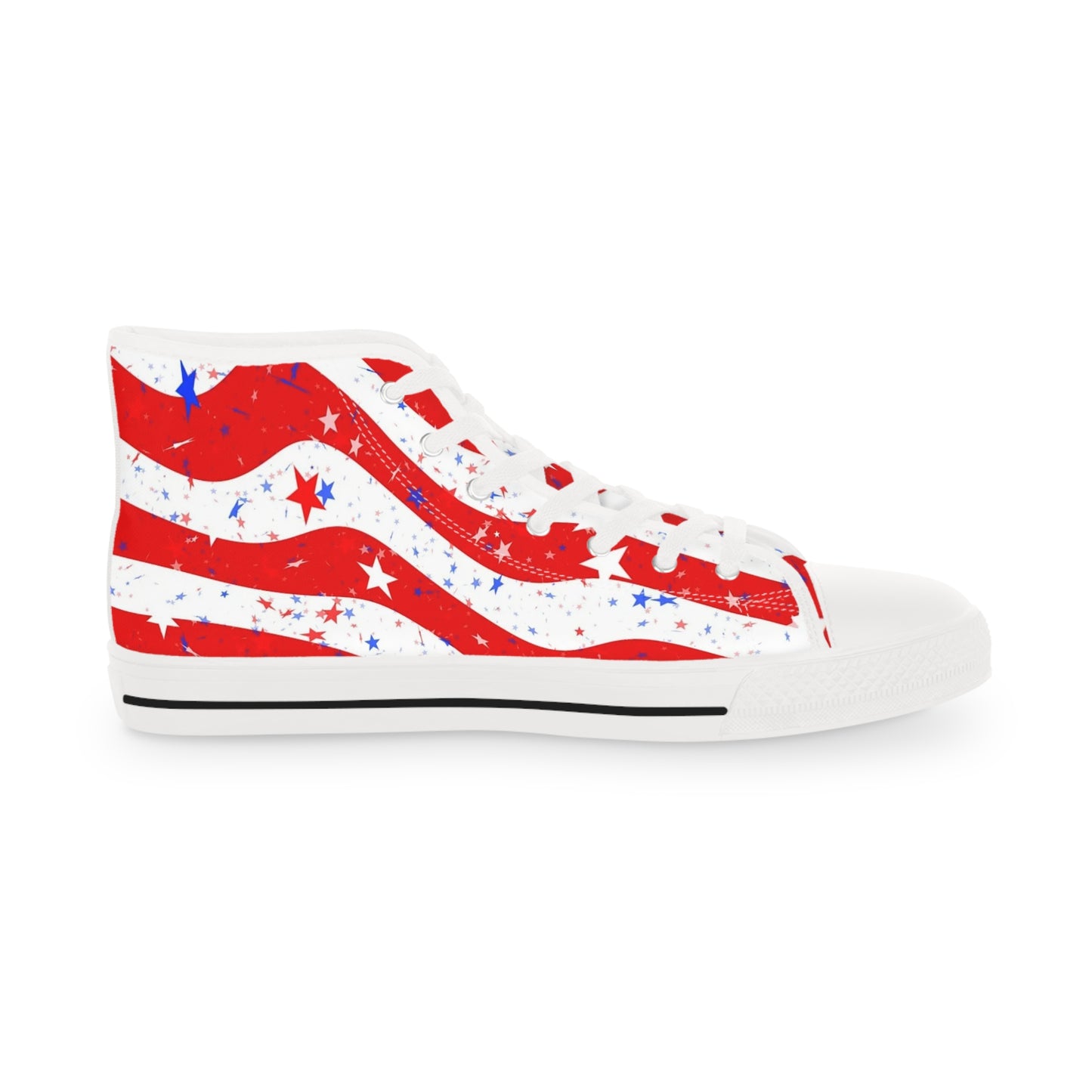 Patriotic High Top Sneakers | Independence Day Footwear, 4th of July Shoes, Red White Blue Sneakers, Summer Style, Casual Sneakers