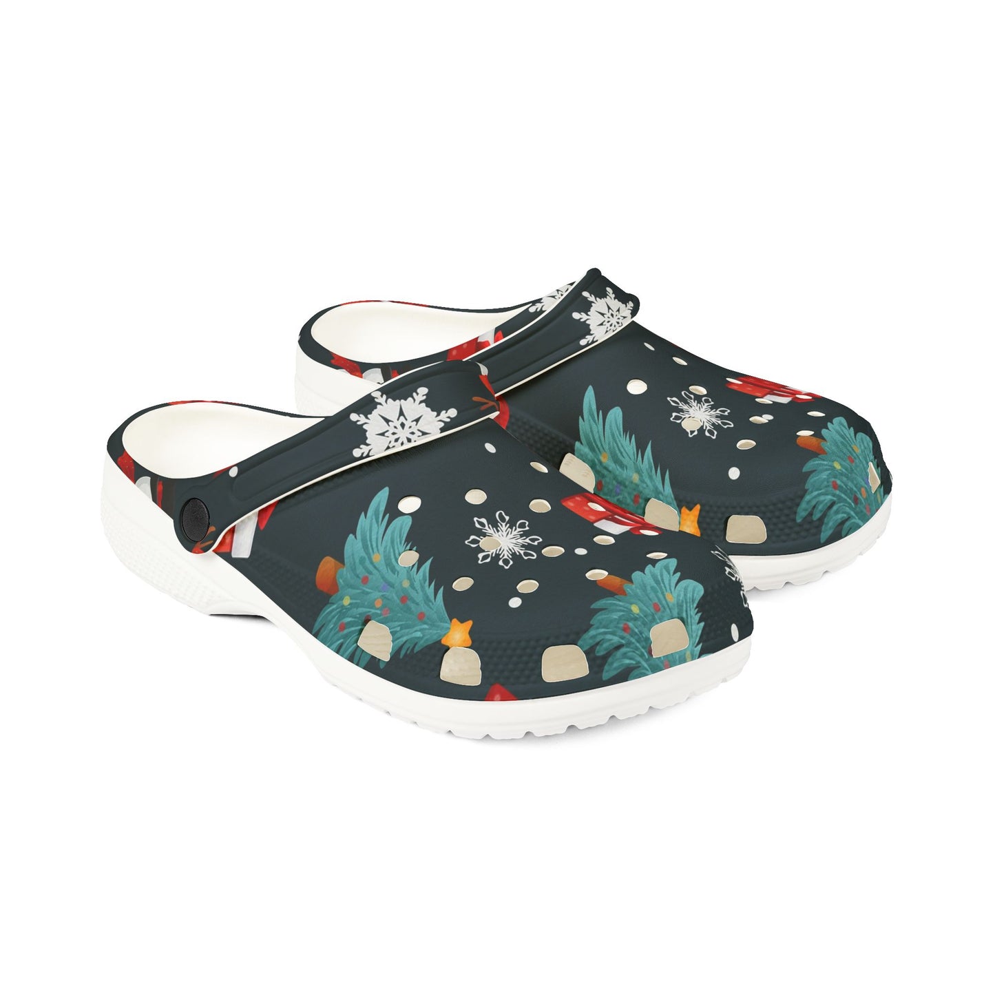 Festive EVA Foam Rubber Shoes, Holiday Clogs, Christmas Footwear, Indoor Garden Shoes, Fun Slip-Ons, Gift for Family