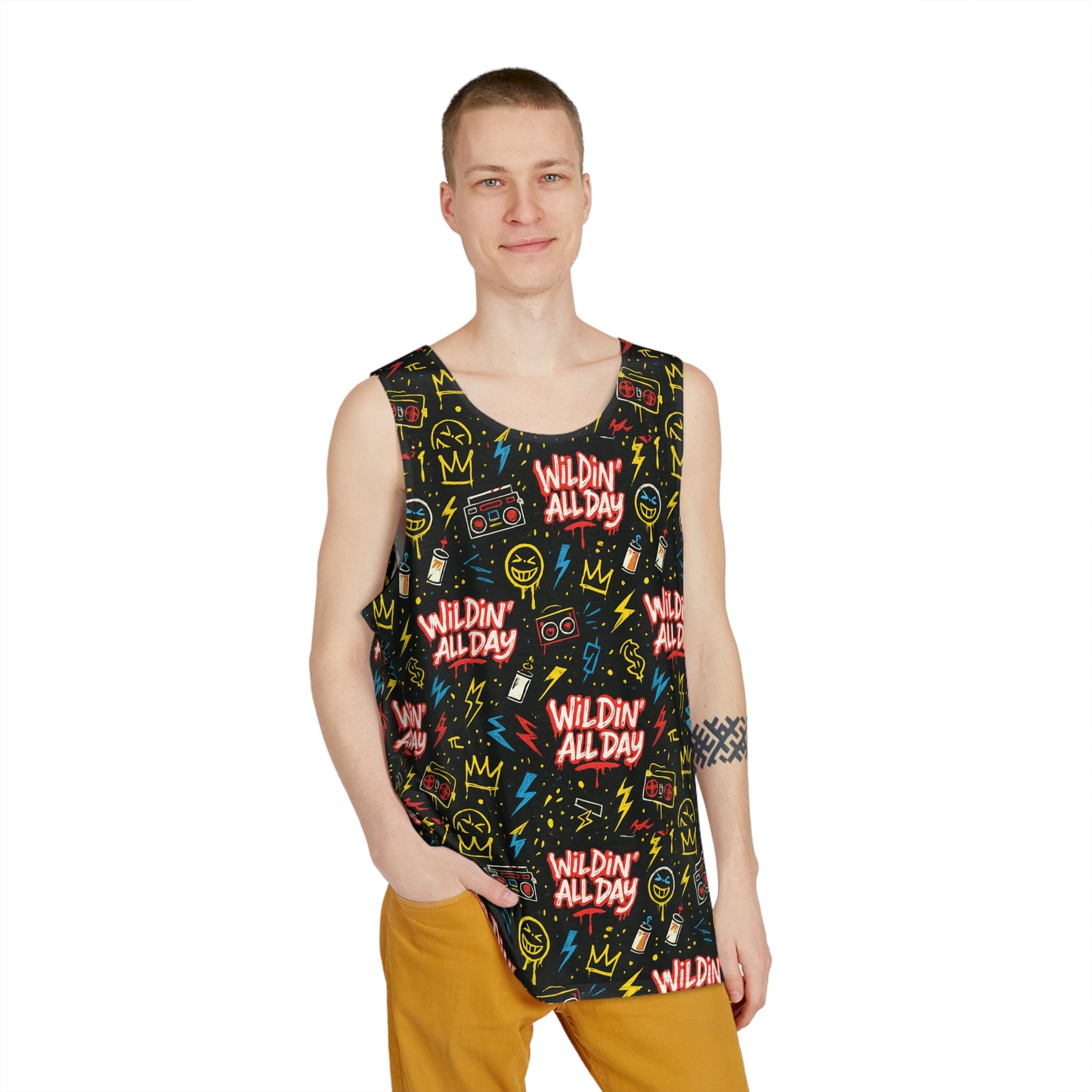 Wildin' All Day Men's Tank - Fun Graphic Summer Top, Festival Wear, Casual Outfit, Music Event Apparel, Street Style