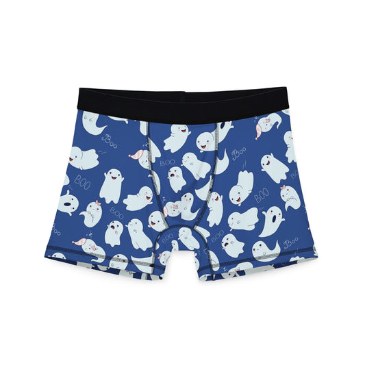 Spooky Ghost Men's Boxers, Halloween Underwear, Fun AOP Shorts, Unique Sleepwear, Gift for Men