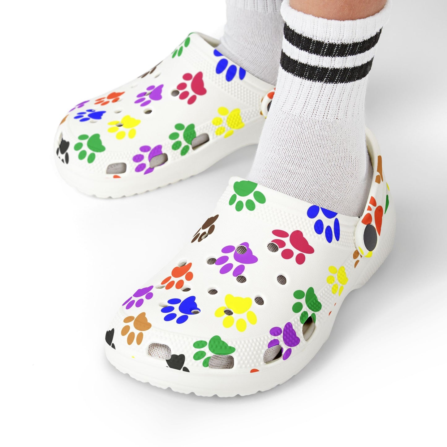 Kid's Colorful Paw Print Clogs | Fun Summer Footwear | Pet Lovers Gift | Playtime Shoes | Kids Sandals | Outdoor Adventure