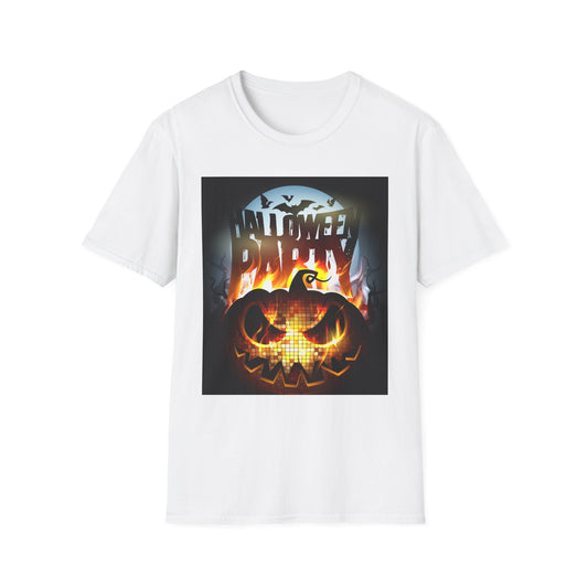 Halloween Party Unisex Softstyle T-Shirt, Spooky Shirt, Pumpkin Tee, Cozy Halloween Apparel, October Fashion, Fall Celebration Wear