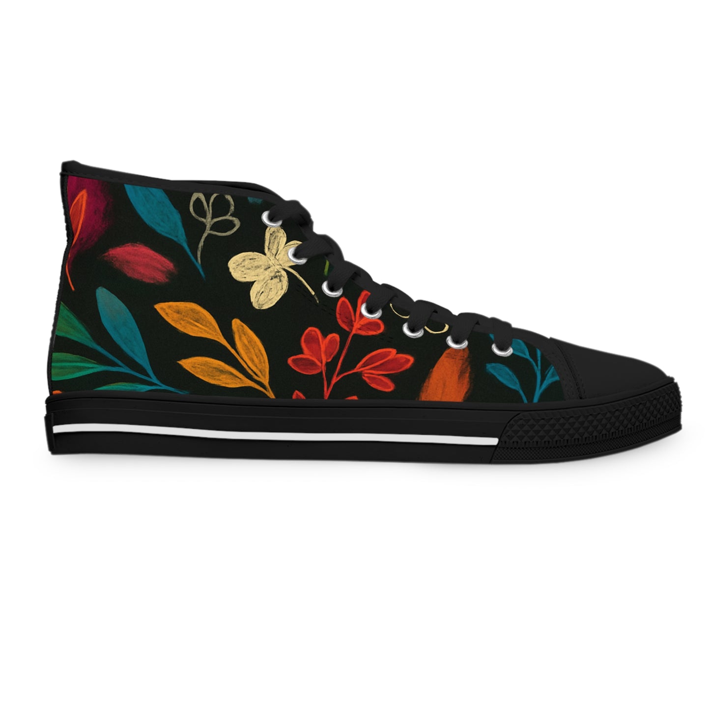 Floral High Top Sneakers - Stylish, Trendy Footwear for Women, Casual Wear, Everyday Fashion, Unique Gifts, Spring/Summer Vibes
