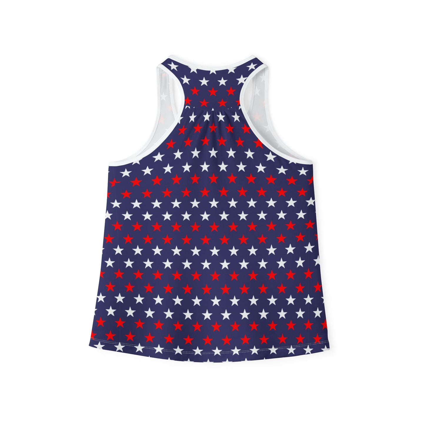 Patriotic Women's Tank Top, Star-Print Summer Top, Fourth of July Outfit, Casual Holiday Apparel