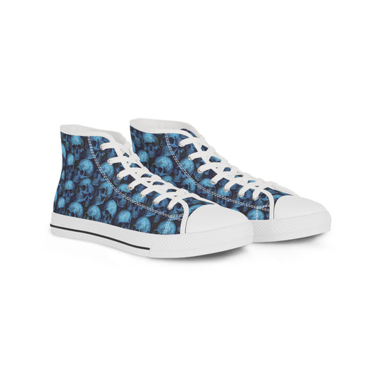 Skull Pattern High Top Sneakers for Men, Trendy Footwear, Casual Style, Unique Gift, Halloween, Party, Edgy Fashion