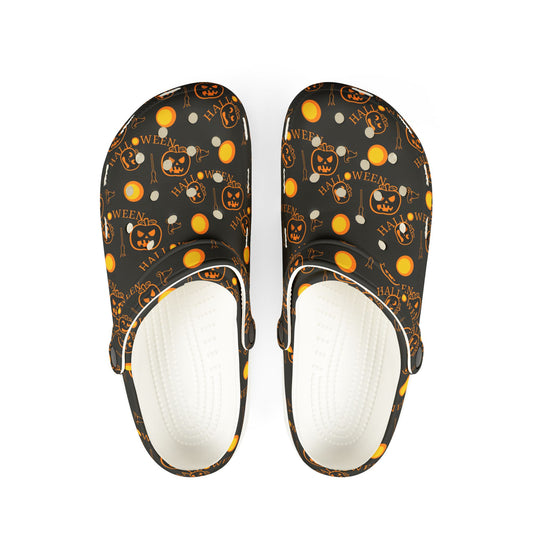 Halloween-Themed EVA Foam Clogs, Comfortable Slip-On Footwear for Home & Parties, Festive Rubber Shoes
