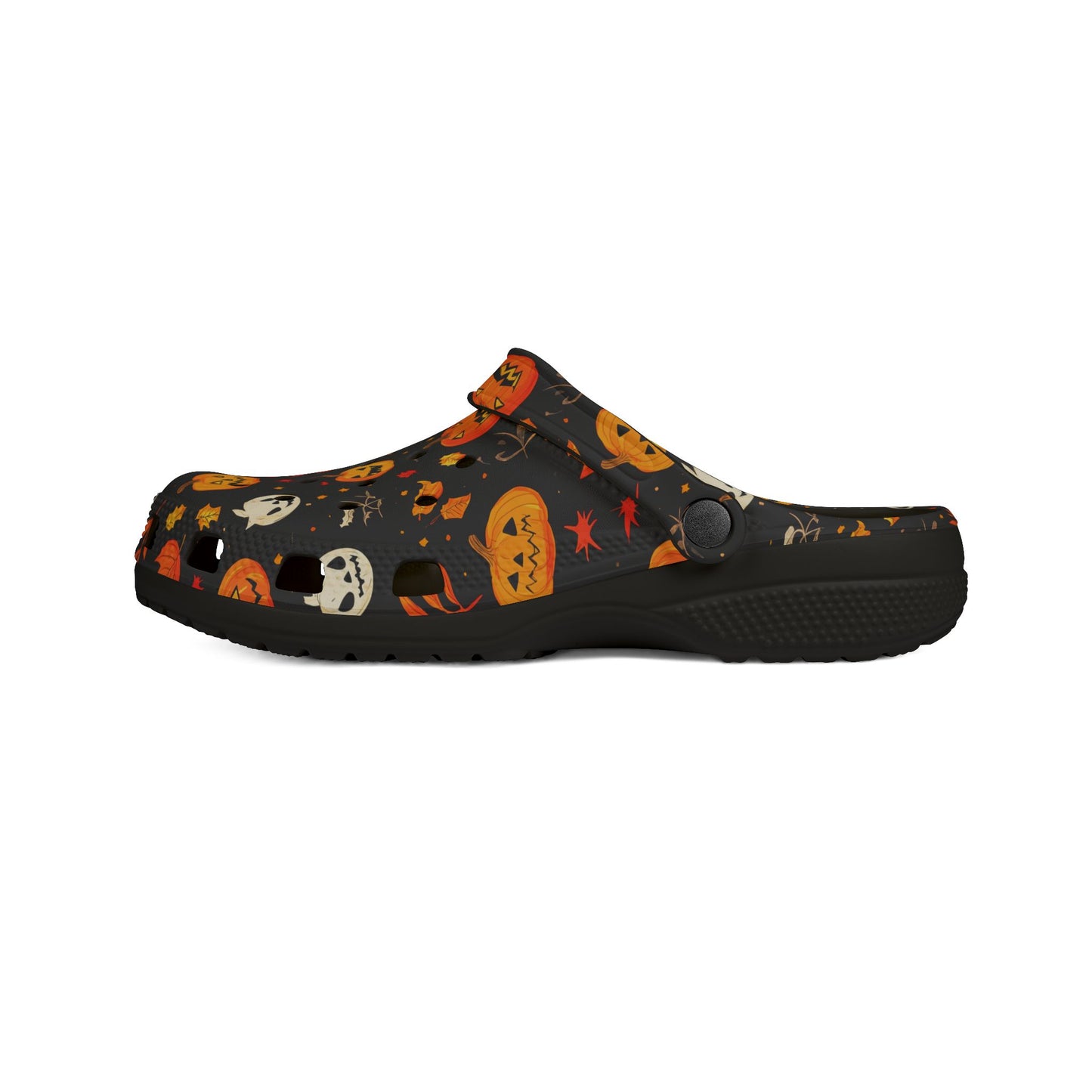 Halloween EVA Foam Rubber Shoes, Fun Clogs, Festive Footwear for Fall, Holiday Shoes, Pumpkin Pattern Slippers