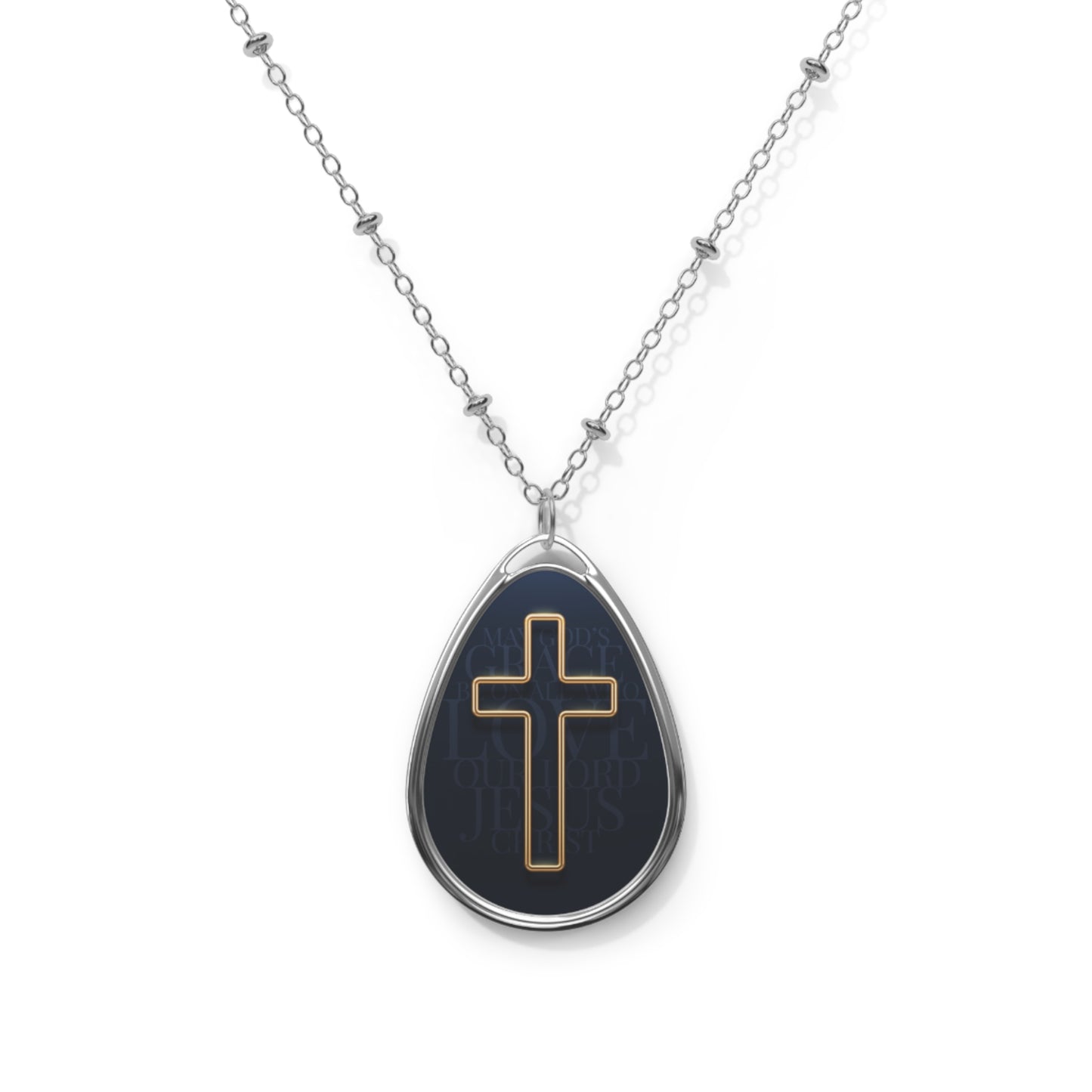 Faith-Inspired Oval Necklace, Christian Jewelry, Religious Pendant, Spiritual Gift, Everyday Wear, Gift for Her