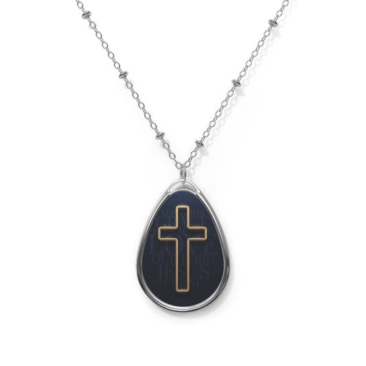 Faith-Inspired Oval Necklace, Christian Jewelry, Religious Pendant, Spiritual Gift, Everyday Wear, Gift for Her