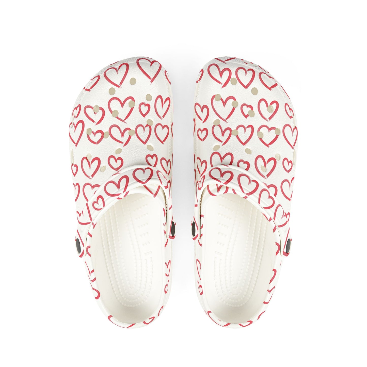 Heart Pattern EVA Foam Clogs — Cute Valentine Slip-On Shoes