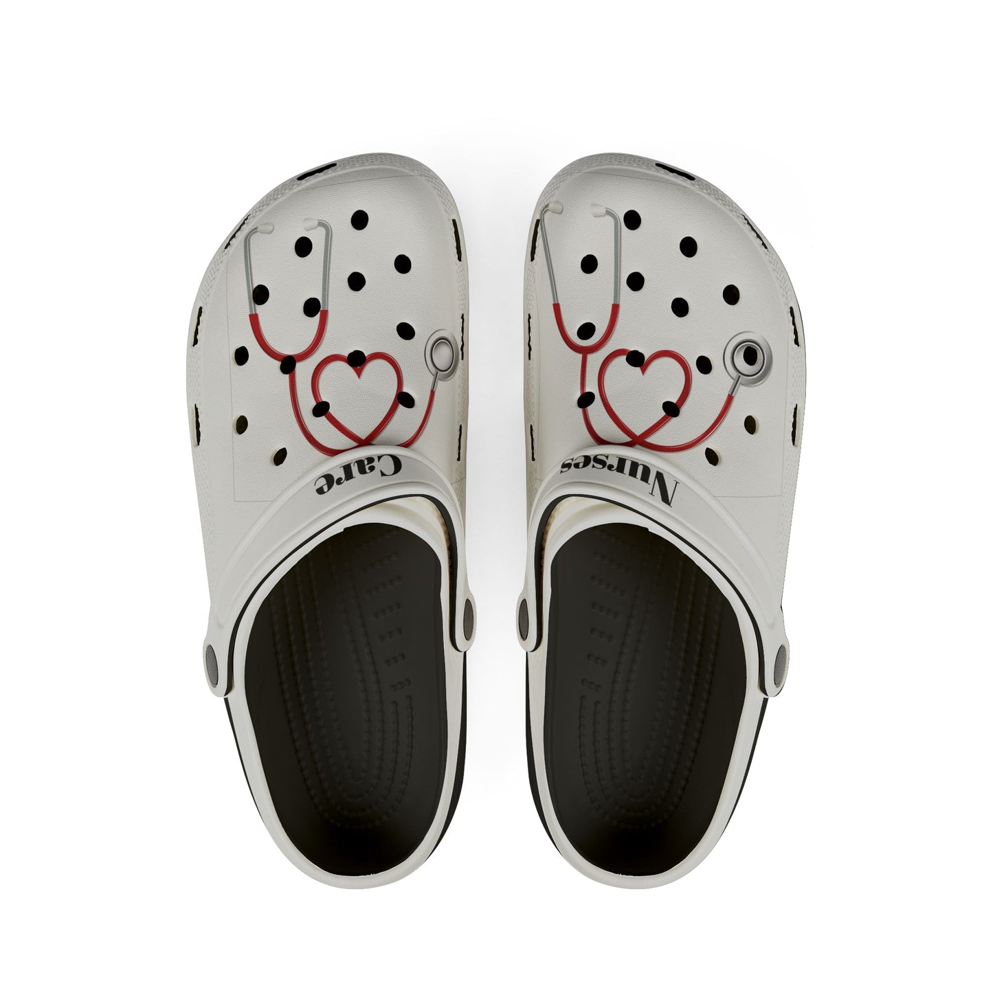 Cute Nurse Love EVA Foam Shoes, Healthcare Footwear, Comfortable Crocs, Medical Themed Slippers, Gift for Nurses, Stethoscope Design