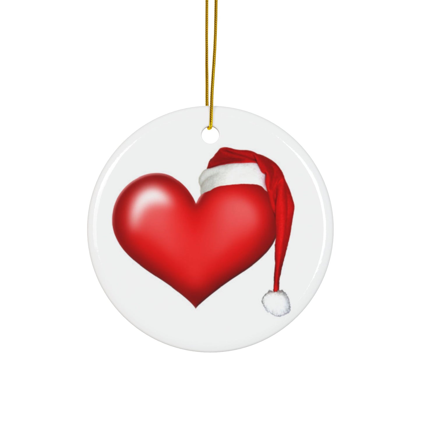 Heart-Shaped Holiday Ornaments - Double-Sided Ceramic, Perfect for Christmas Decor