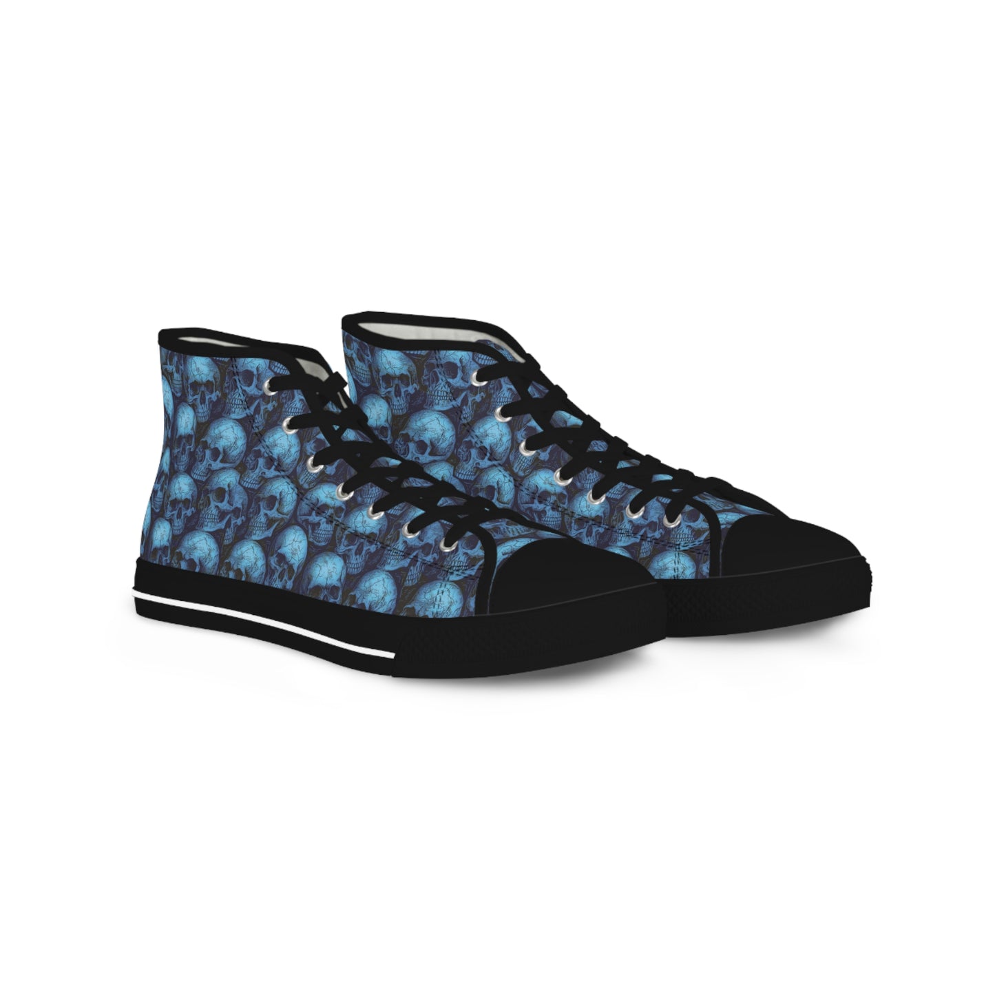 Skull Pattern High Top Sneakers for Men, Trendy Footwear, Casual Style, Unique Gift, Halloween, Party, Edgy Fashion
