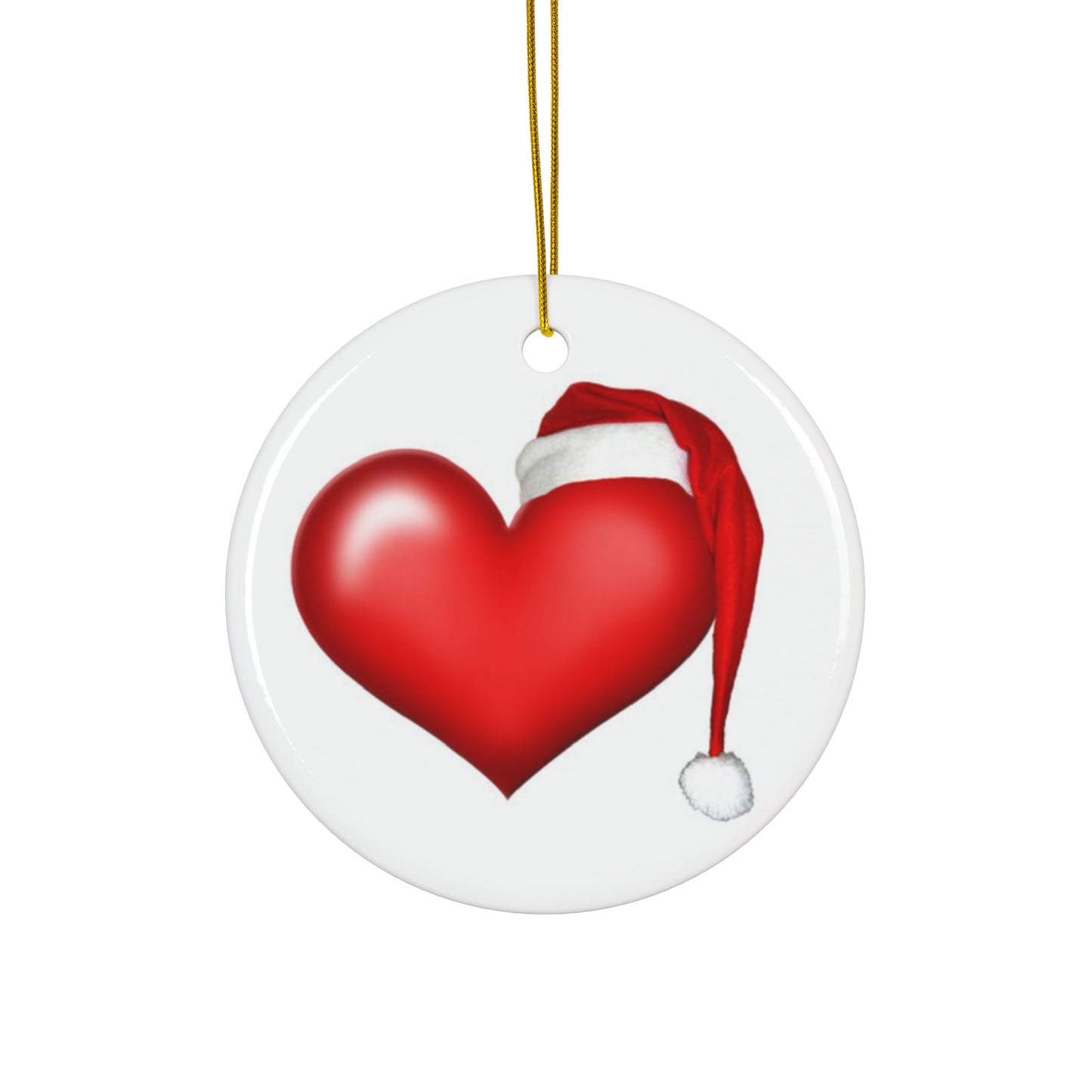 Heart-Shaped Holiday Ornaments - Double-Sided Ceramic, Perfect for Christmas Decor