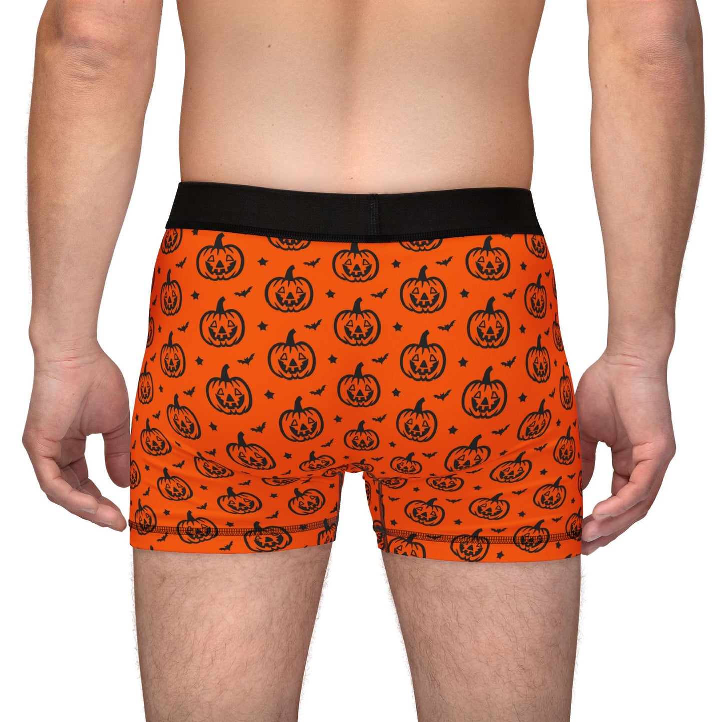 Halloween Pumpkin Men's Boxers, Spooky Underwear, Holiday Gift, Gift for Him, Fun Boxers, AOP Boxer Shorts