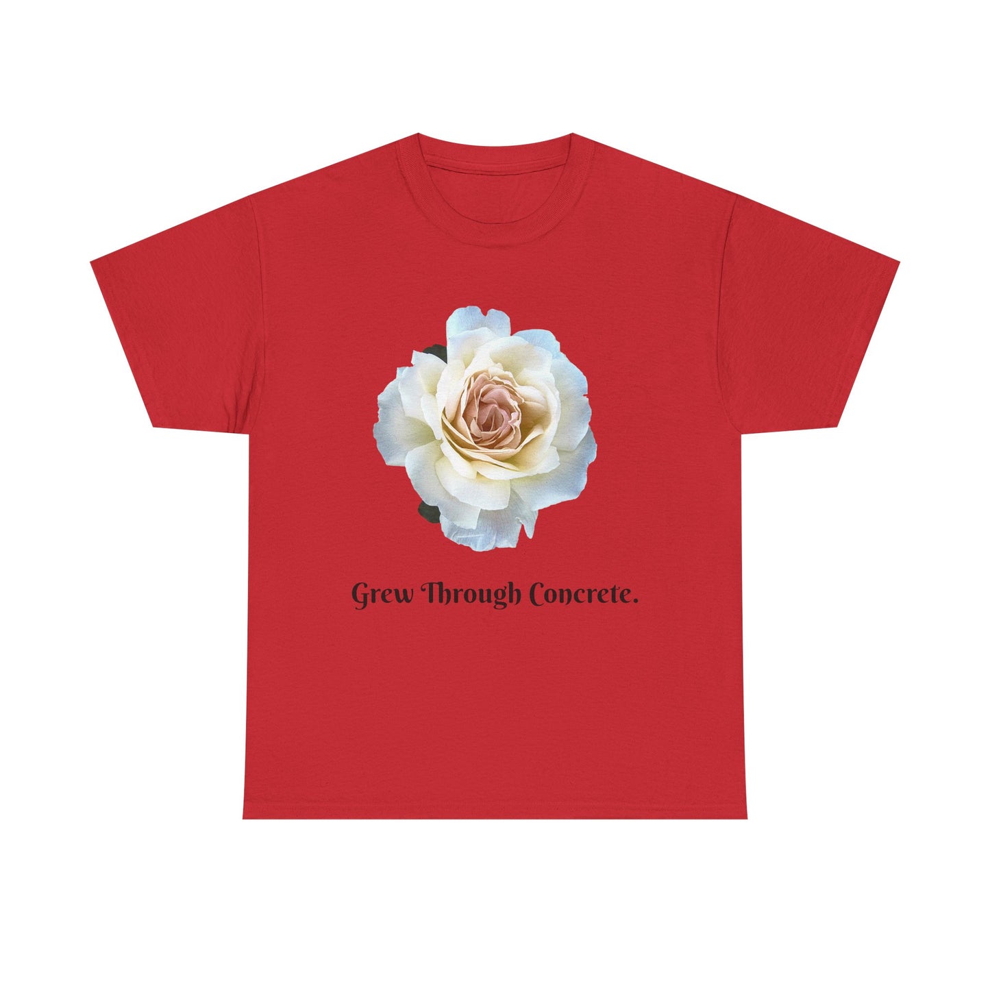 Grew Through Concrete Tee | Inspirational Unisex Heavy Cotton T-Shirt, Casual Wear, Gift for Nature Lovers, Birthday, Motivational Apparel