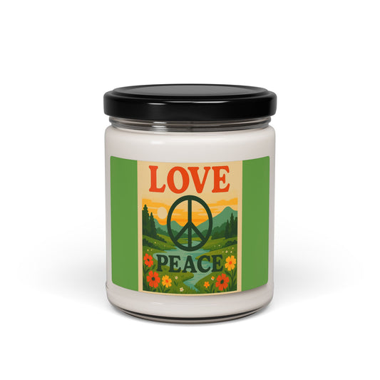 Peace & Love Scented Soy Candle, 9oz | Home Decor, Aromatherapy, Eco-Friendly Gift, Relaxation, Mindfulness