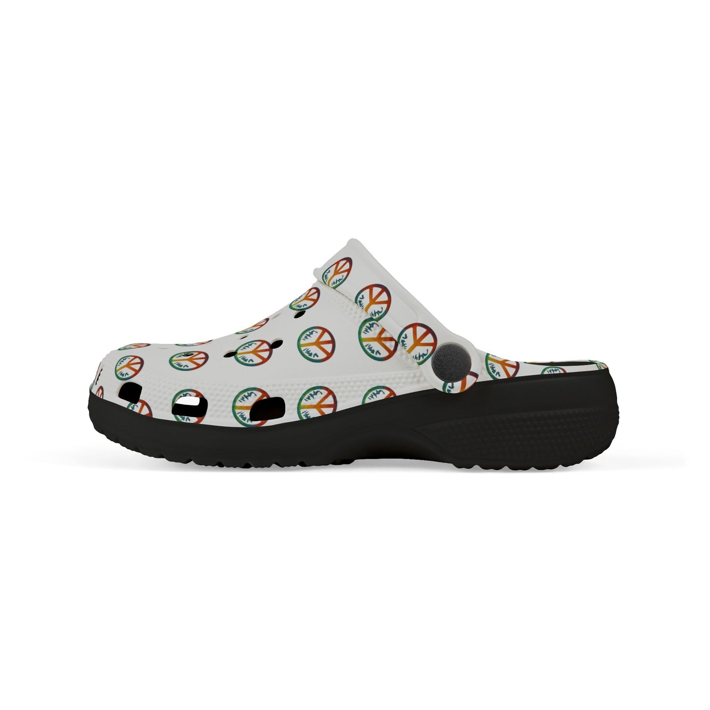 Kid's Peace Print EVA Foam Clogs, Fun Summer Footwear, Kids' Garden Shoes, Playtime Slip-Ons, Ideal for Beach and Pool
