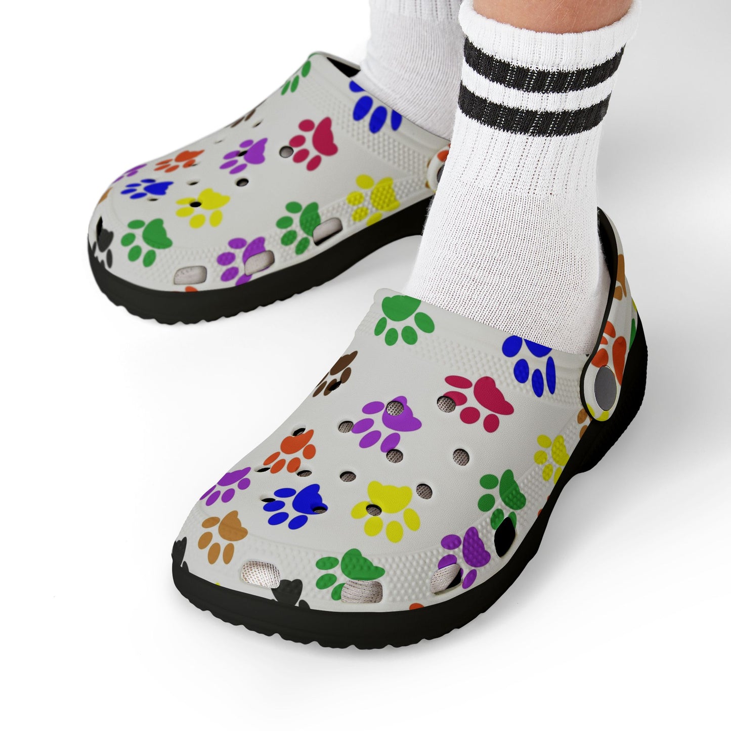 Kid's Colorful Paw Print Clogs | Fun Summer Footwear | Pet Lovers Gift | Playtime Shoes | Kids Sandals | Outdoor Adventure