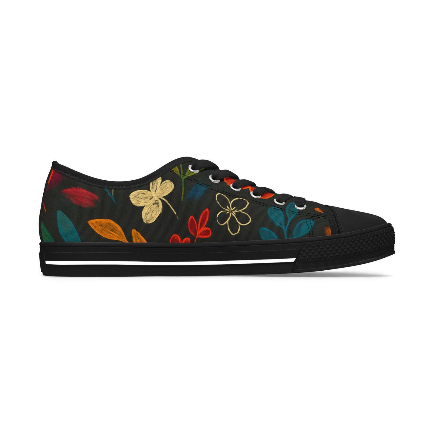 Bohemian Floral Low Top Sneakers | Stylish Canvas Shoes for Women | Casual Footwear for Everyday Wear, Festivals, and Gifts