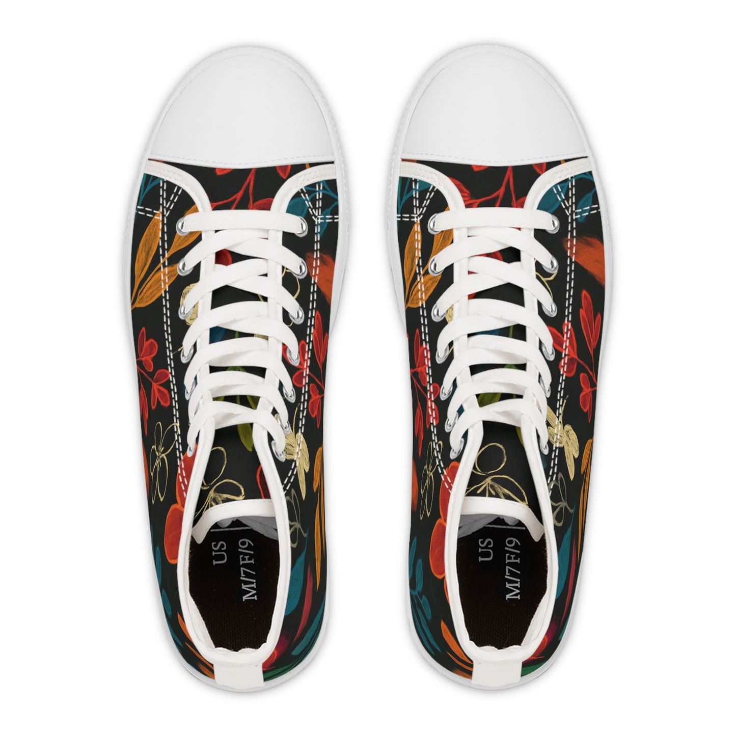 Floral High Top Sneakers - Stylish, Trendy Footwear for Women, Casual Wear, Everyday Fashion, Unique Gifts, Spring/Summer Vibes