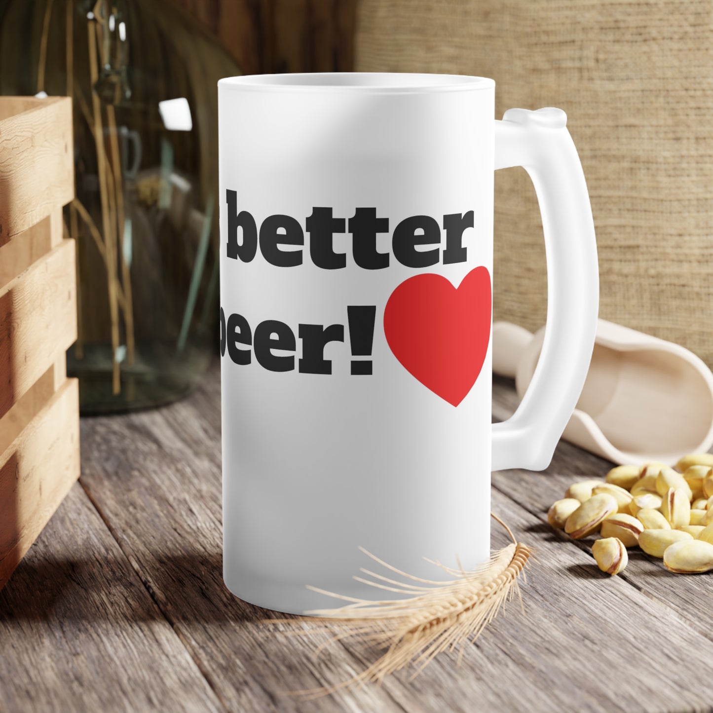 Frosted Glass Beer Mug - Perfect Gift for Beer Lovers, Funny Drinkware, Party Accessory, Unique Home Bar Decor, Father's Day Gift