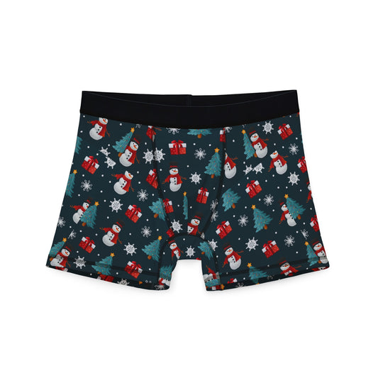 Festive Men's Boxers, Christmas Underwear, Holiday Boxers, Gift for Him, Fun Santa Print Loungewear