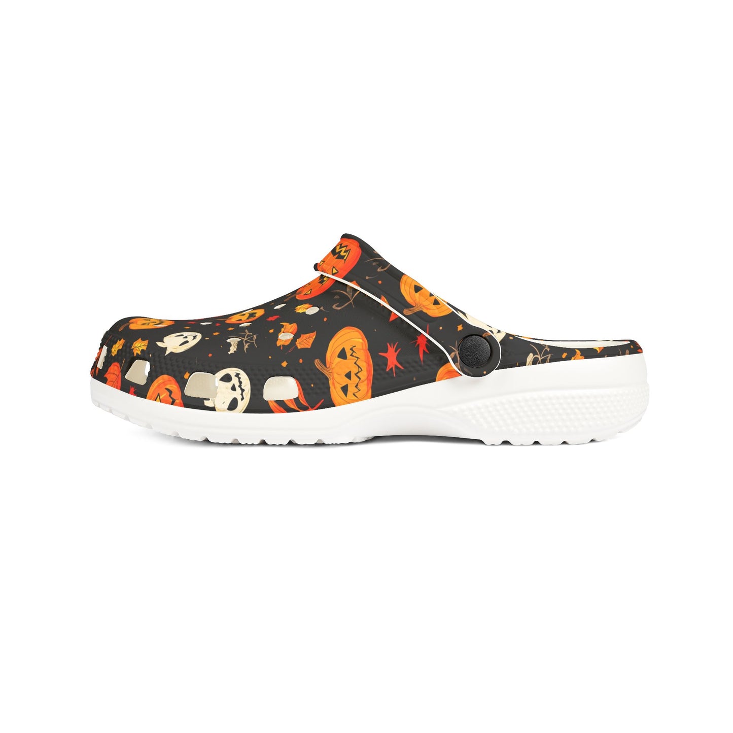 Halloween EVA Foam Rubber Shoes, Fun Clogs, Festive Footwear for Fall, Holiday Shoes, Pumpkin Pattern Slippers