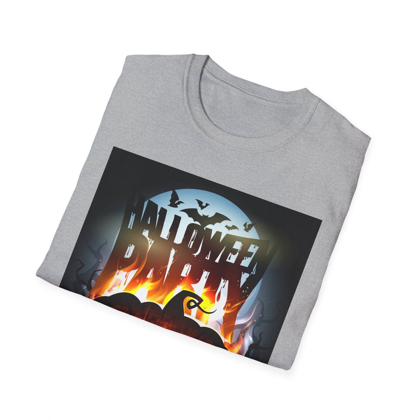 Halloween Party Unisex Softstyle T-Shirt, Spooky Shirt, Pumpkin Tee, Cozy Halloween Apparel, October Fashion, Fall Celebration Wear
