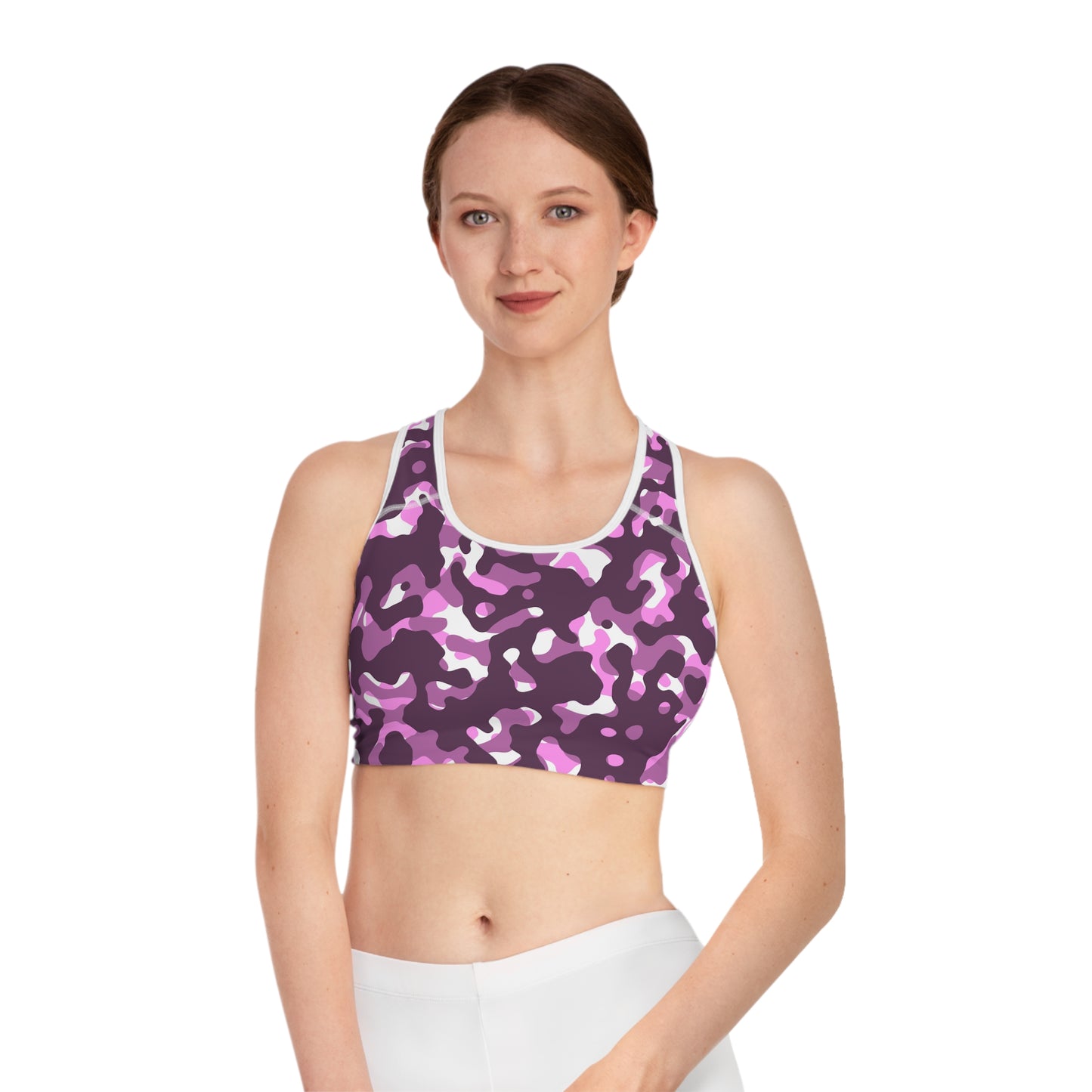 Stylish Sports Bra, Activewear, Workout Apparel, Gym Top, Fitness Gear, Camo Print