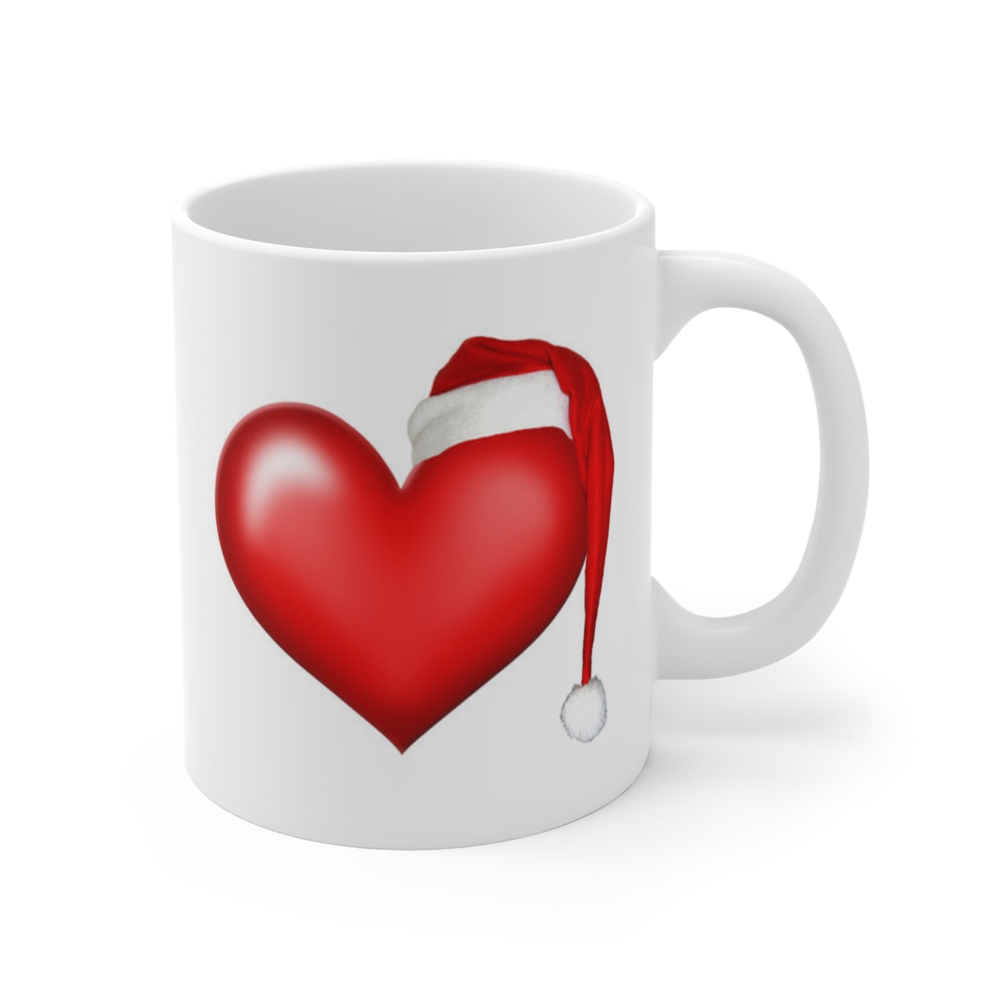 Christmas Heart Mug 11oz - Festive Holiday Gift