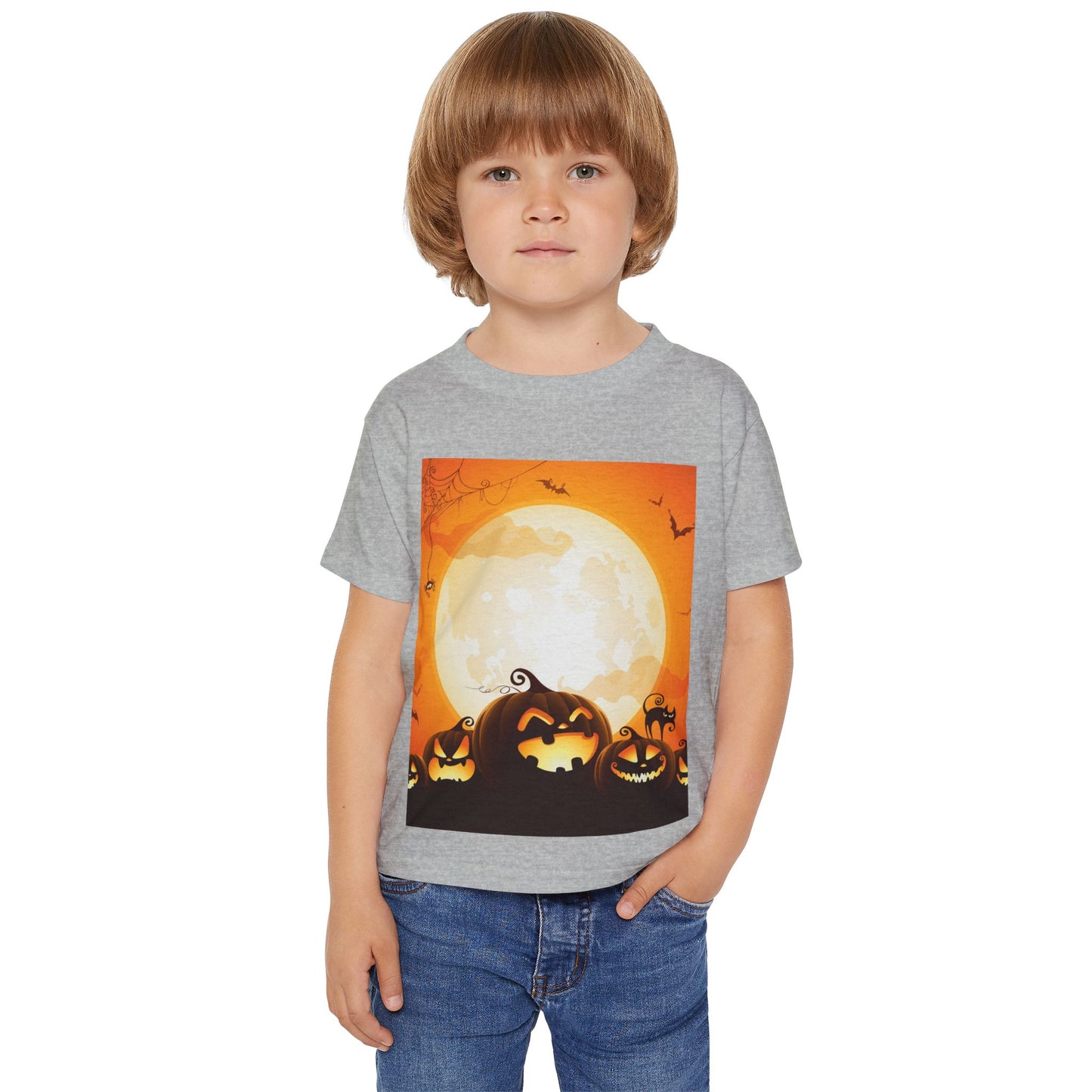 Halloween Pumpkin Toddler T-shirt | Cute Trick or Treat Shirt | Kids Halloween Costume Top | Fall Outfit | Spooky Celebration Tee
