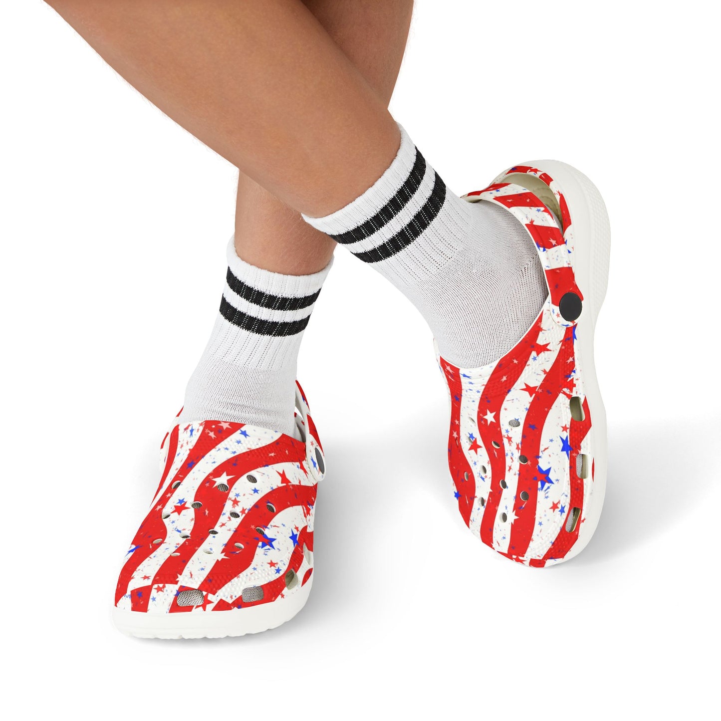 Patriotic Kid's EVA Foam Clogs - Fun, Festive Summer Footwear for Kids, Perfect for Independence Day, Family Gatherings, and Playtime