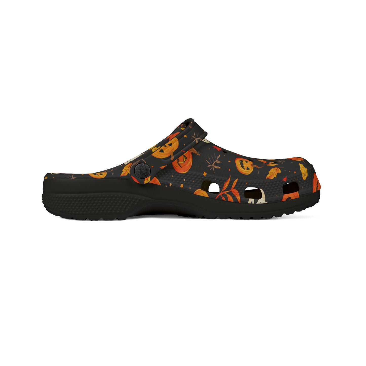 Halloween EVA Foam Rubber Shoes, Fun Clogs, Festive Footwear for Fall, Holiday Shoes, Pumpkin Pattern Slippers