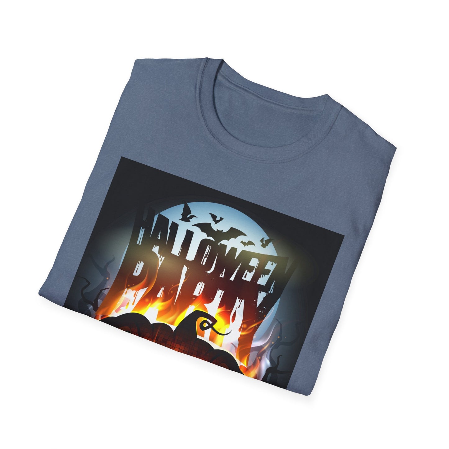 Halloween Party Unisex Softstyle T-Shirt, Spooky Shirt, Pumpkin Tee, Cozy Halloween Apparel, October Fashion, Fall Celebration Wear