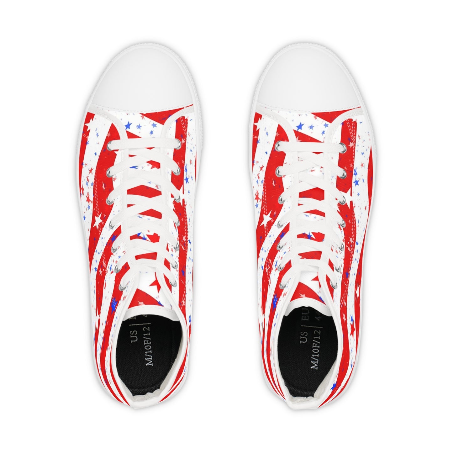Patriotic High Top Sneakers | Independence Day Footwear, 4th of July Shoes, Red White Blue Sneakers, Summer Style, Casual Sneakers